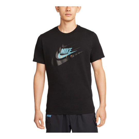 Nike Logo Solid Color Casual Round Neck Short Sleeve Black DR0998-010 ...