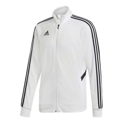 adidas Stripe Stand Collar Sports Jacket White DY0103