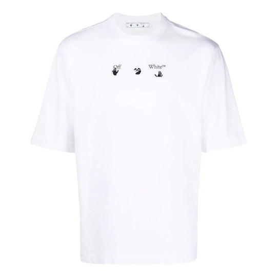 OFF-WHITE Large Arrow Pattern Printing Round Neck Short Sleeve White OMAA119F21JER0160184