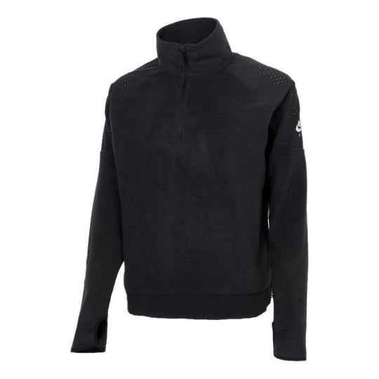 (WMNS) Nike Training Sports Cardigan Fleece Lined Stand Collar Black Hoodie CZ9147-010
