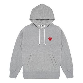 COMME des GARCONS PLAY heart logo Red Love Pullover Gray P1T170