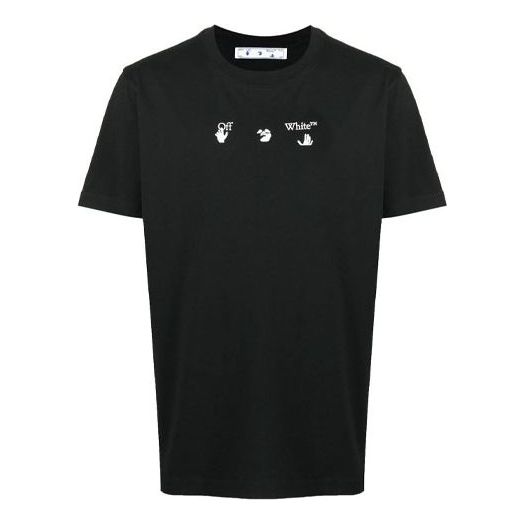 OFF-WHITE SS21 Back Logo Printing Round Neck Short Sleeve T-shirt Ordinary Version Black OMAA027S21JER0091001 T-shirts - KICKSCREW