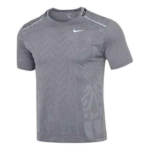 Nike TechKnit Wild Run Reflection Running Short-sleeve Tee Men Grey Gray CJ5815-010