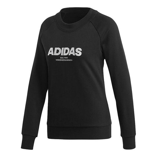 (WMNS) adidas Ess Allcap Round-neck Sweatshirt Black CZ5690