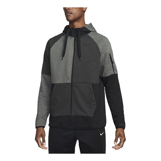 Men's Nike Dri-FIT Colorblock Logo Printing Hooded Jacket Black DQ4788-032