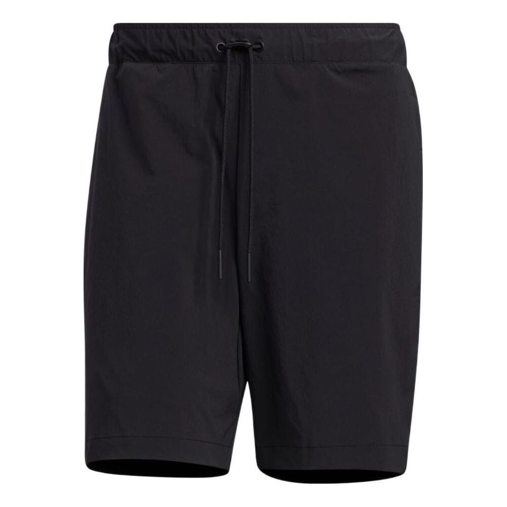 Men's adidas Solid Color High Waist Straight Casual Shorts Black HD000 ...