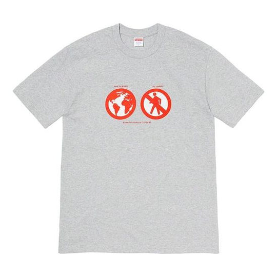 Supreme FW19 Week 1 Save The Planet Tee Earth Short Sleeve Unisex Gray SUP-FW19-199