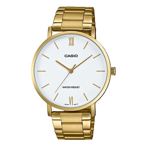Casio Dress Analog Watch 'Gold White' MTP-VT01G-7B