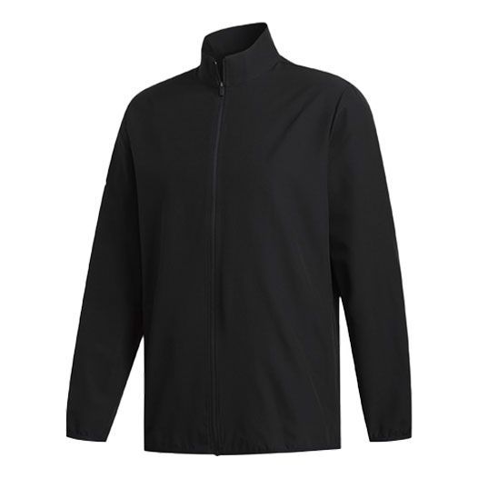 adidas Golf Sports Windproof Woven Stand Collar Jacket Black FR4245