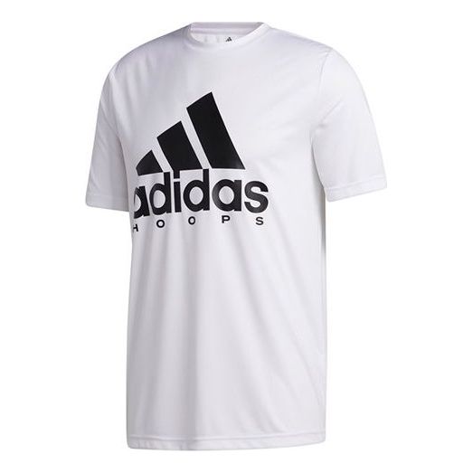 adidas Bos Hoops Tee Basketball Sports Round Neck Short Sleeve White GN7264