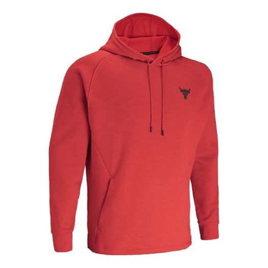 Men's Under Armour Project Rock Charged Cotton Fleece Breathable Sports Red 1367033-600