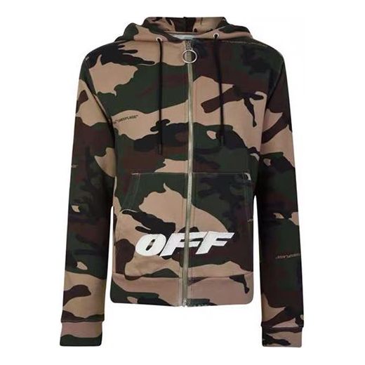 OFF-WHITE Camouflage Zipper Jacket Green OMBB033E181920219901