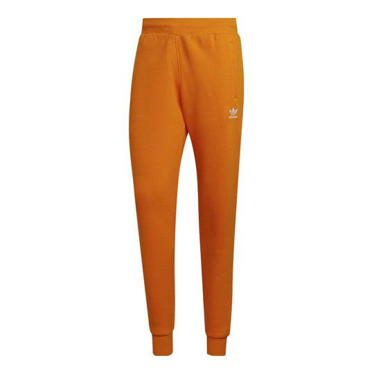Men's adidas originals Solid Color Logo Minimalistic Casual Joggers/Pants/Trousers Orange HG3902