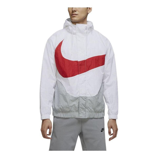 Nike Large Swoosh Zipped Jackey 'White Red' DD5967-100