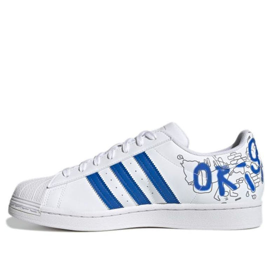 adidas originals Superstar Cozy Wear-Resistant Casual Skate Shoes White Blue Unisex 'White Blue' GW5784