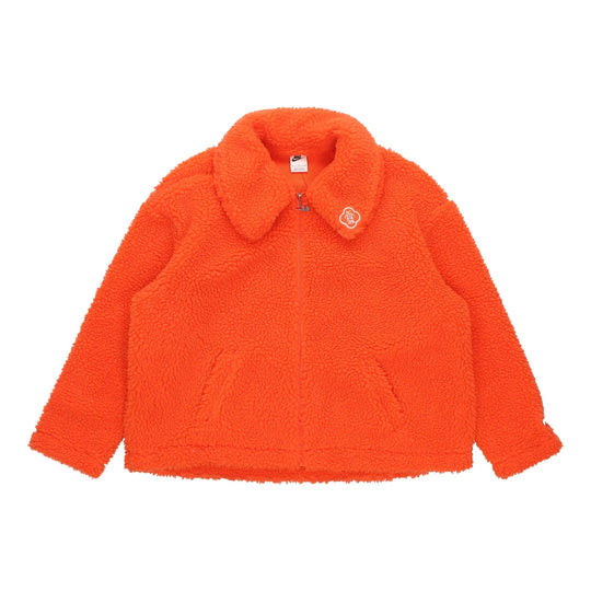 (WMNS) Nike CNY New Year's Edition Lamb's Wool Solid Color Lapel Jacket Orange DQ5366-817