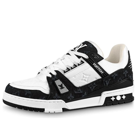 black and white lv trainers