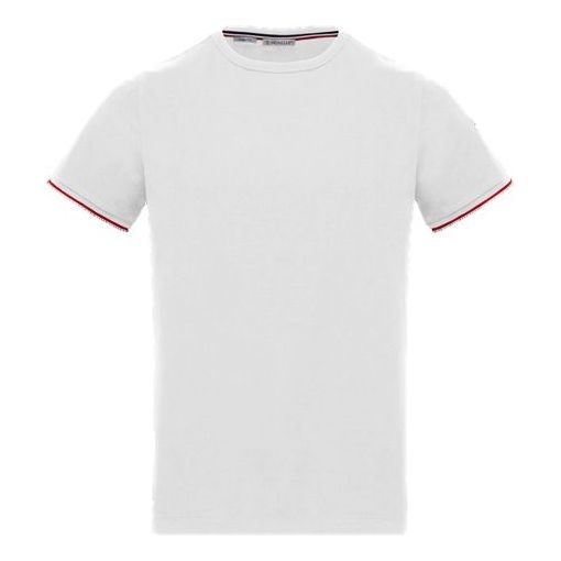 Men's Moncler Short Sleeve Knit T-shirt White 0918C7160087296004 T-shirts  -  KICKSCREW