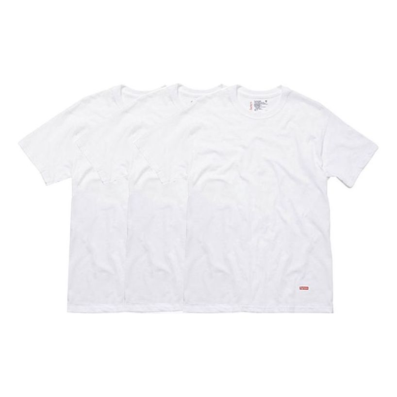 Supreme Hanes Tagless Tees (3 Pack) White T 3 SUP-FW17-03