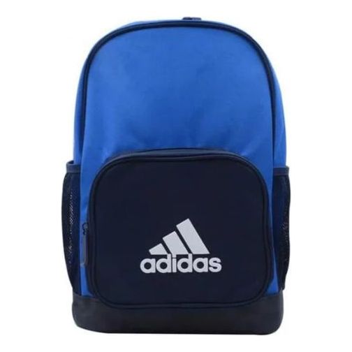 adidas Polyester Zipper Side Large logo Printing Colorblock Schoolbag Backpack Blue DW4263