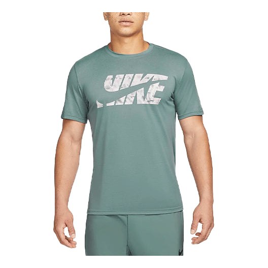 Nike SS22 Brand Logo Solid Color Round Neck Short Sleeve Green DM5671-084