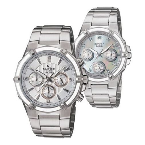 CASIO Minimalistic Casual EF-551D-7ASHN-3015DP-7A Silver Analog EF-551D-7A&SHN-3015DP-7A Watches - KICKSCREW