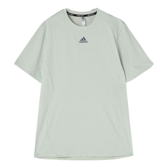 Men's adidas Fitness Training Breathable Short Sleeve Mint Green T-Shirt HP1933