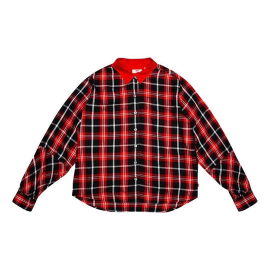Levis JAHAN LOH Crossover Plaid Long Sleeves Shirt Red 18288-0000