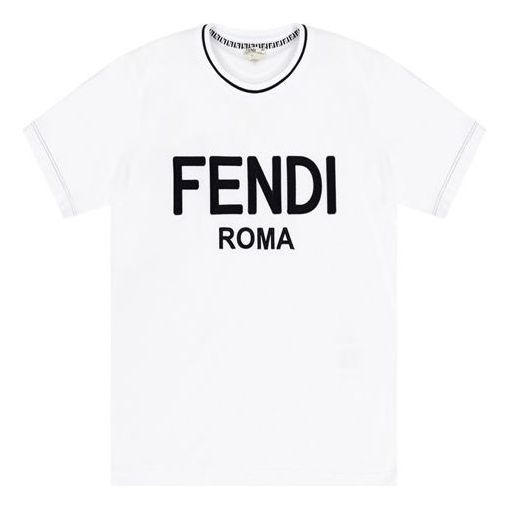 FENDI Solid Color Short Sleeve White FS7254AC6BF0ZNM