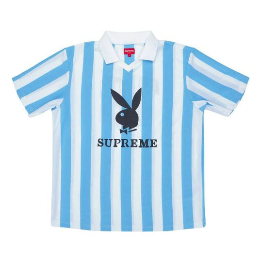 Supreme SS18 x Playboy Soccer Jersey Light Blue SUP-SS18-780 T-shirt - KICKSCREW