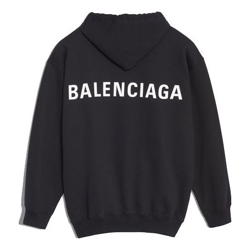 Men's Balenciaga Back Large Logo Printing Black 556143TAV371000