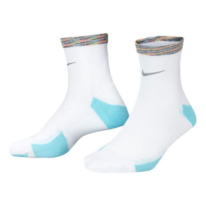 Nike Logo Cushioning Sports Training Socks Couple Style One Pair White