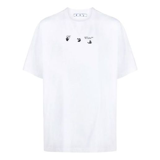 OFF-WHITE SS21 Alphabet Printing Short Sleeve Loose Fit White OMAA038S21JER0010145
