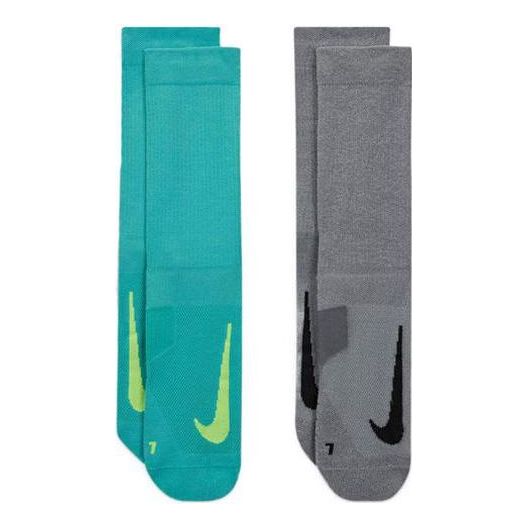 Nike Multiplier Casual Logo Sports Knit Socks Unisex 1 2 Pairs Blue Gray SX7557-916