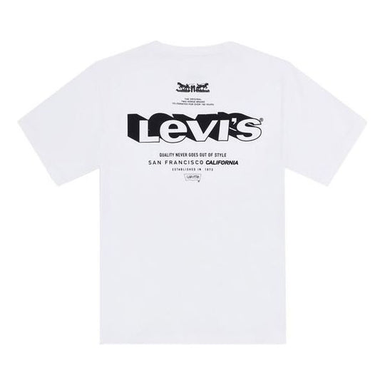 Men's Levis Round Neck Printing Pullover Short Sleeve White 16143-0172