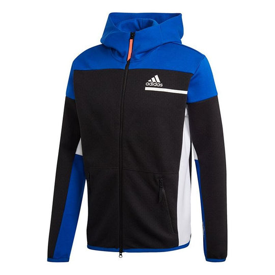 adidas ZNE FZ hooded Colorblock Casual Sports Jacket Black GM6532