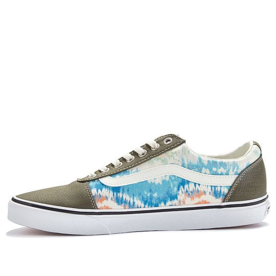 Vans Ward Low Tops Casual Skateboarding Shoes White Green Unisex Multi-Color Tie Dye 'White Army Green Blue' VN0A36EM3Q8