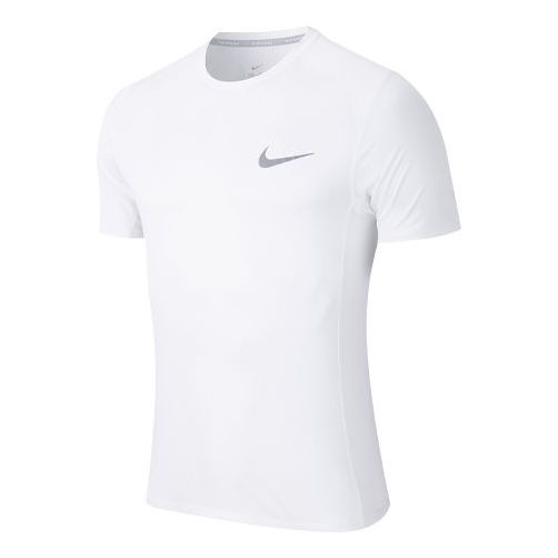 Men's Nike Miler Running Tops Quick Dry Short Sleeve White AT3952-100 T-shirts - KICKSCREW