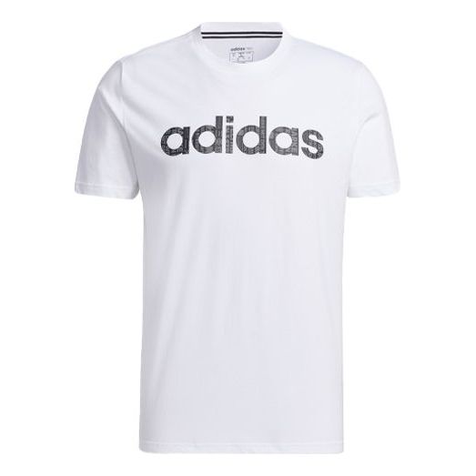 Men's adidas neo Logo Alphabet Printing Sports Short Sleeve White T-Shirt GP4880
