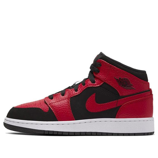 (GS) Air Jordan 1 Mid 'Black Gym Red' 554725-054 Big Kids Basketball Shoes  -  KICKS CREW