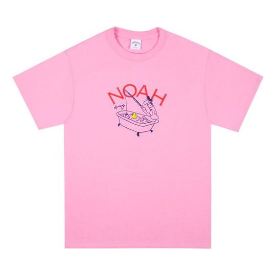 NOAH NYC Logo Printing Short Sleeve Unisex Pink T25SS20CPK
