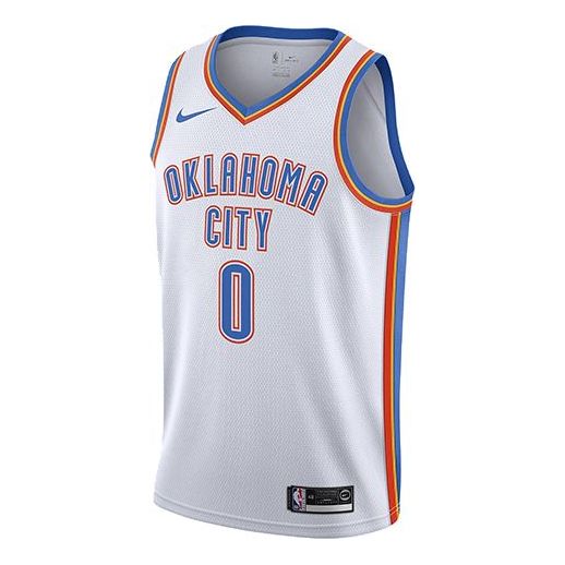 Adidas Oklahoma City Thunder Russell Westbrook White Basketball Jersey  Youth L