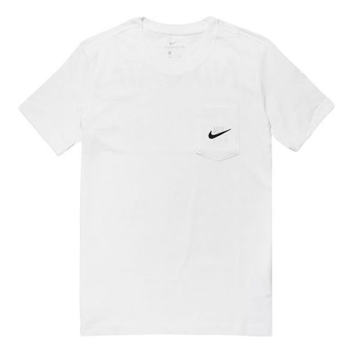 Nike Pocket Air Logo Solid Color Short Sleeve White CK2235-100