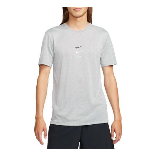 Men's Nike Solid Color Logo Printing Short Sleeve Gray T-Shirt DX7854-063