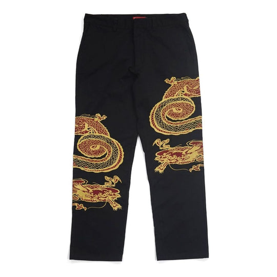 Supreme FW18 Dragon Work Pant Black Dragon Robe China Embroidered Casual Long Pants Unisex SUP-FW18-425 Casual Pants - KICKSCREW