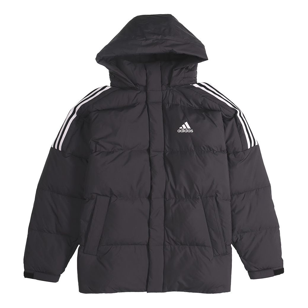 adidas 3st Puff Down J Stay Warm Sports hooded down Jacket Black GF010 ...