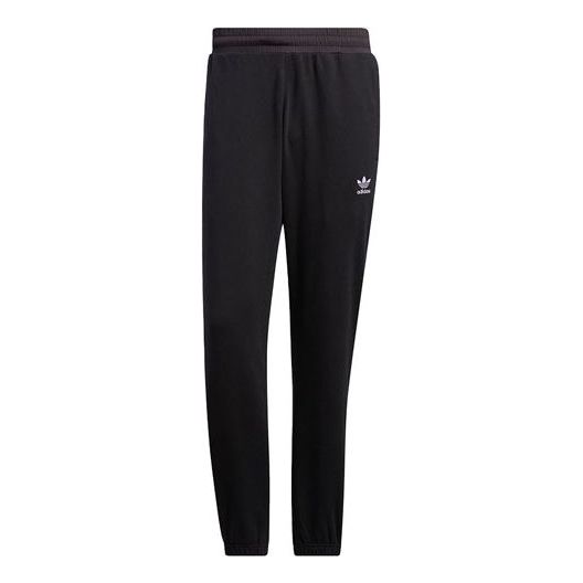 Men's adidas originals SS22 Logo Solid Color Breathable Casual Sports Pants/Trousers/Joggers Black HM8025