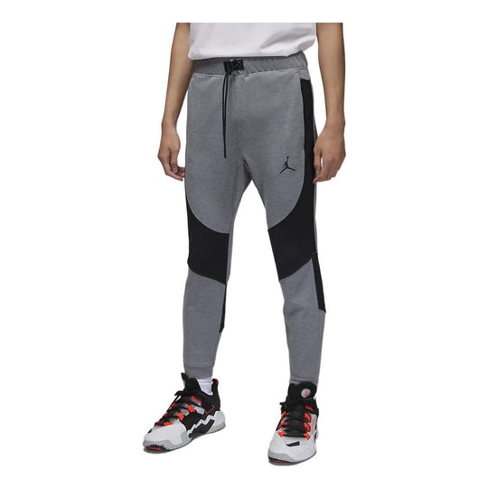 Air Jordan Colorblock Lacing Sports Pants Men's Black Grey DQ7322-091