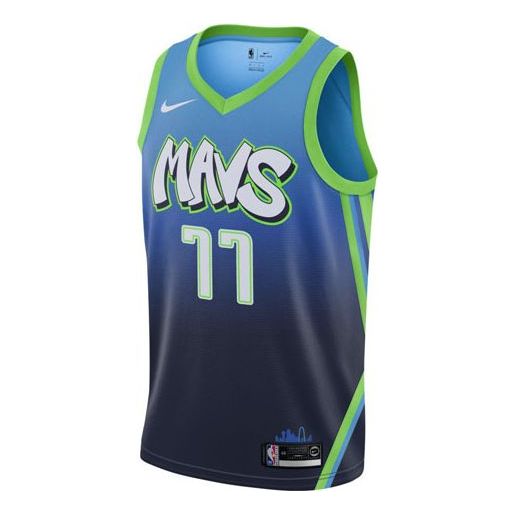 Men's Nike NBA City Limited SW Fan Edition 19-20 Season Dallas Mavericks 77 Doncic Basketball Jersey/Vest Blue AV4632-465