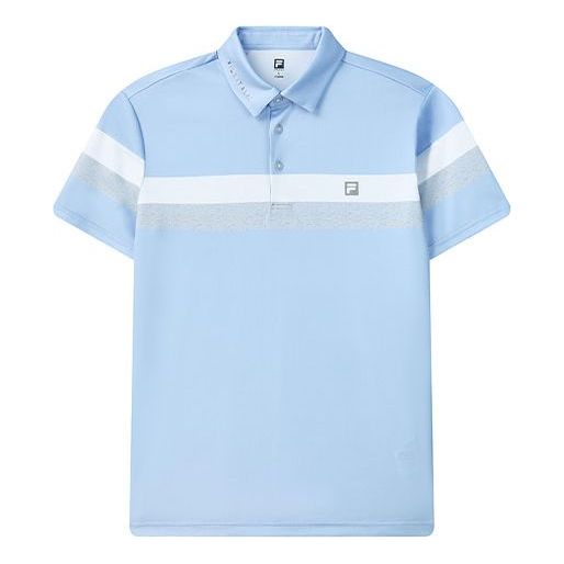 Men's Fila Athletics Minimalistic Stripe Short Sleeve Polo Shirt Blue A11M125161F-LB T-shirts - KICKSCREW